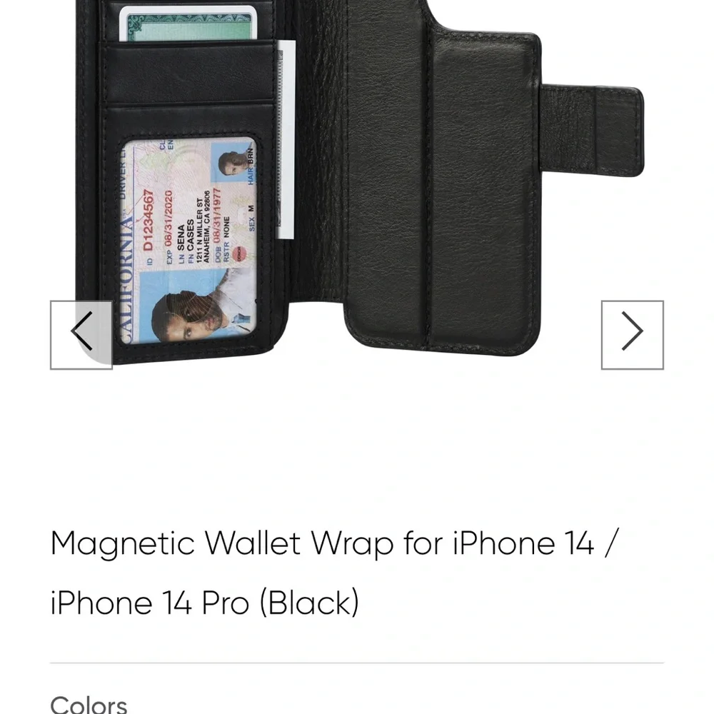 Sena Magnetic Wallet Wrap for iPhone 14 / iPhone 14 Pro (Black)